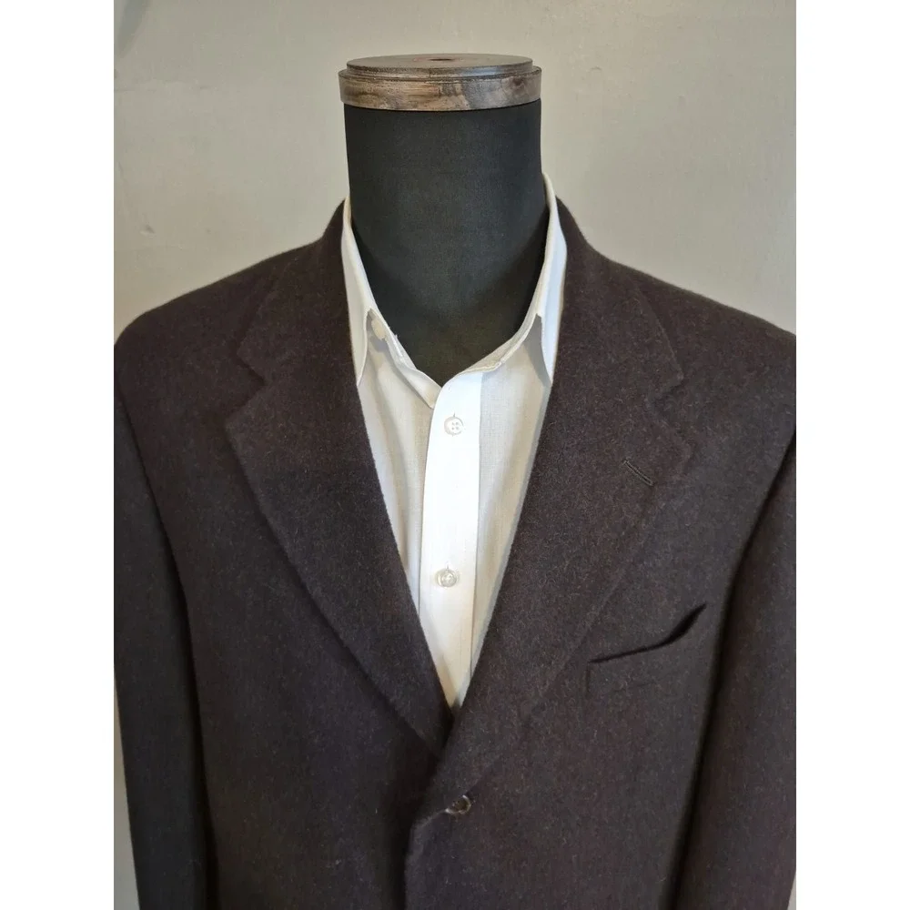 Bill Blass Vintage 44R Brown Camel Hair Blazer Mens 3 Button Sport Coat USA
